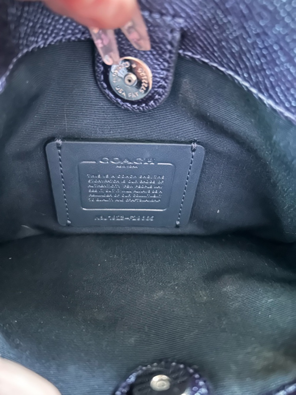 Coach Blue Leather Satchel - Coach Signature Hardware - Picture 5 of 5